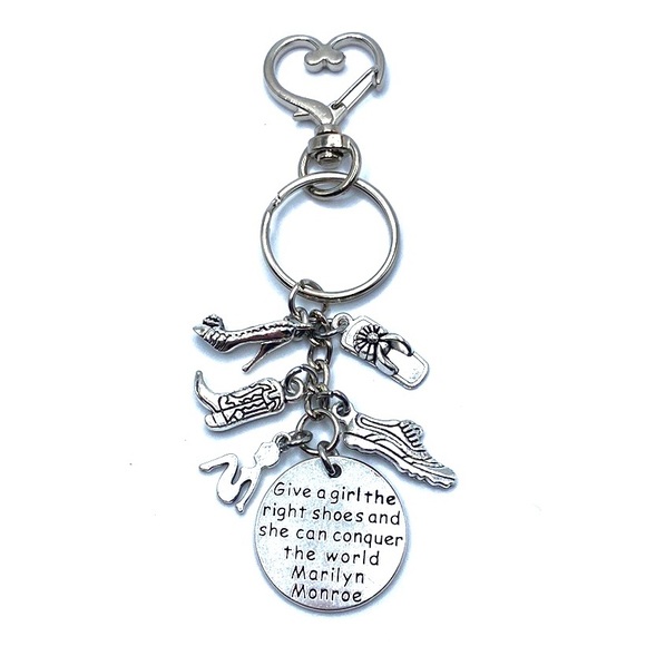 Shoe Pin Up Girl Keychain Bag Charm Graduation Promotion Birthday Gift - Picture 2 of 6